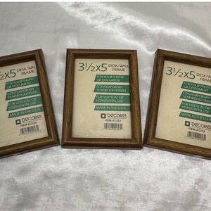 Teakwood Finish Decorel Picture Frames 3.5x5 Brown Good Set of 3 Vintage U.S.A
